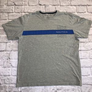 NAUTICA GRAY WITH BLUE ATRIPE SIZE LARGE